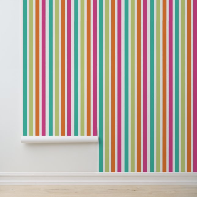 verticale regenboog strepen, kleurrijke retro-mult behang (Applicatie)