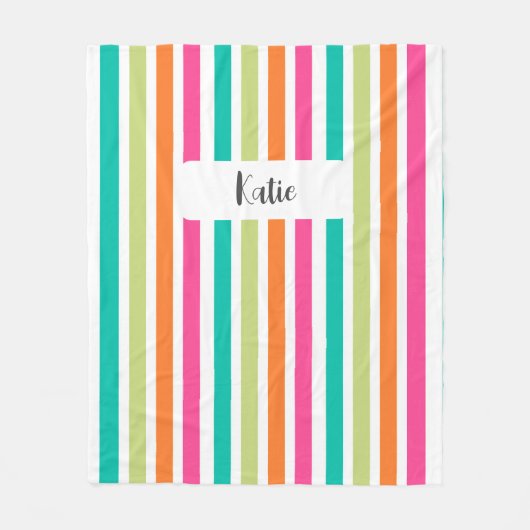 verticale regenboog strepen, kleurrijke retro-mult fleece deken (Voorkant)