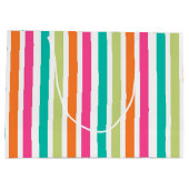 verticale regenboog strepen, kleurrijke retro-mult groot cadeauzakje (Achterkant)