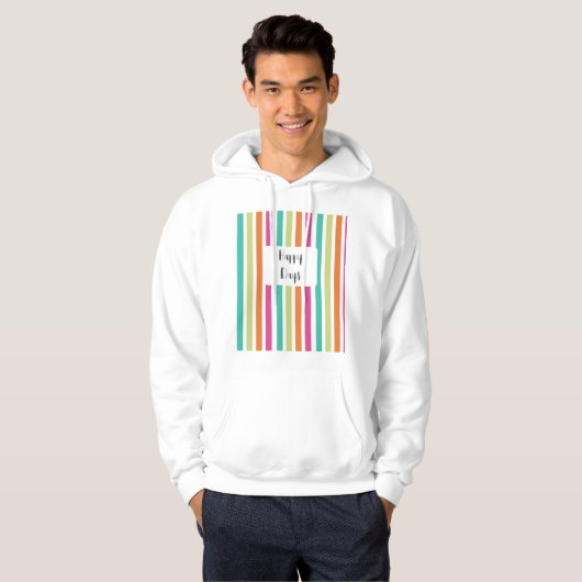 verticale regenboog strepen, kleurrijke retro-mult hoodie (Voorkant volledig)