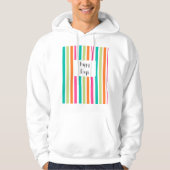 verticale regenboog strepen, kleurrijke retro-mult hoodie (Voorkant)