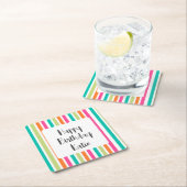 verticale regenboog strepen, kleurrijke retro-mult kartonnen onderzetters (Insitu)