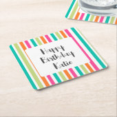 verticale regenboog strepen, kleurrijke retro-mult kartonnen onderzetters (Schuin)