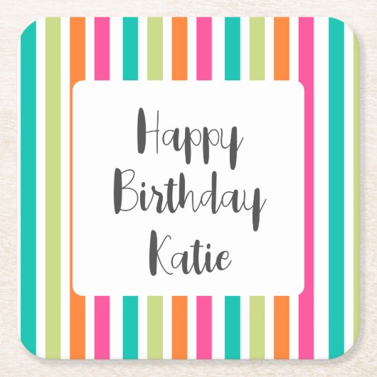 verticale regenboog strepen, kleurrijke retro-mult kartonnen onderzetters (Voorkant)