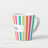 verticale regenboog strepen, kleurrijke retro-mult latte mok (Rechterhoek)