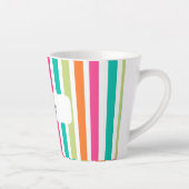 verticale regenboog strepen, kleurrijke retro-mult latte mok (Rechts)