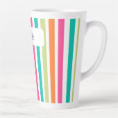 verticale regenboog strepen, kleurrijke retro-mult latte mok (Rechts)