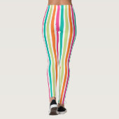 verticale regenboog strepen, kleurrijke retro-mult leggings (Achterkant)