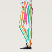 verticale regenboog strepen, kleurrijke retro-mult leggings (Links)