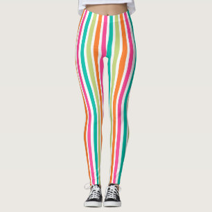 verticale regenboog strepen, kleurrijke retro-mult leggings