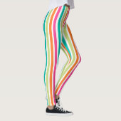 verticale regenboog strepen, kleurrijke retro-mult leggings (Rechts)