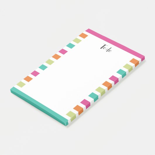 verticale regenboog strepen, kleurrijke retro-mult post-it® notes (Schuin)