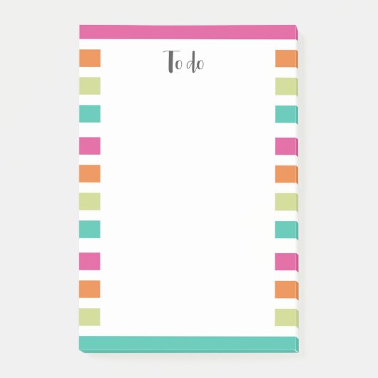 verticale regenboog strepen, kleurrijke retro-mult post-it® notes (Voorkant)