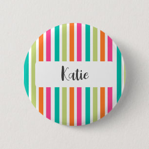 verticale regenboog strepen, kleurrijke retro-mult ronde button 5,7 cm