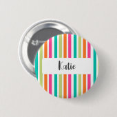 verticale regenboog strepen, kleurrijke retro-mult ronde button 5,7 cm (Voorkant /achterkant)