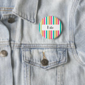 verticale regenboog strepen, kleurrijke retro-mult ronde button 5,7 cm (In situ)