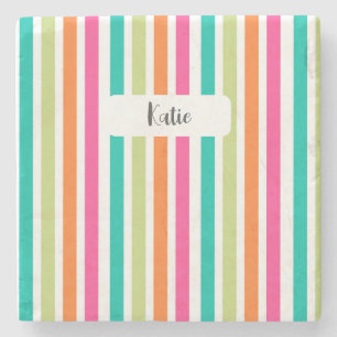 verticale regenboog strepen, kleurrijke retro-mult stenen onderzetter