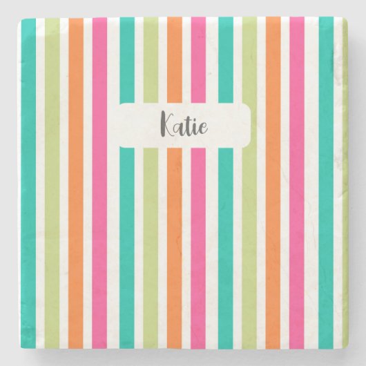 verticale regenboog strepen, kleurrijke retro-mult stenen onderzetter (Voorkant)