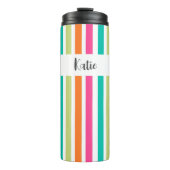verticale regenboog strepen, kleurrijke retro-mult thermosbeker (Voorkant)
