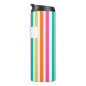 verticale regenboog strepen, kleurrijke retro-mult thermosbeker (Geroteerd rechts)