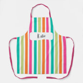 Verticale regenboog strepen, kleurrijke retro schort (Voorkant)