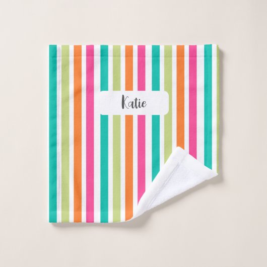 Verticale regenboog strepen, kleurrijke retro washandje (Wasdoekje)