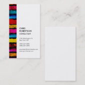 Verticale regenboogkleuren Stripe White Visitekaar Visitekaartje (Voorkant / Achterkant)