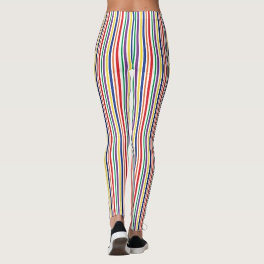 Verticale regenboogstrips Leggings (Achterkant)