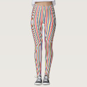Verticale regenboogstrips Leggings (Voorkant)