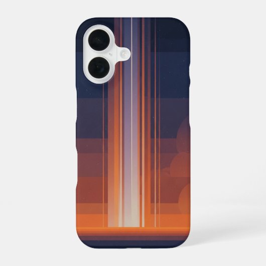 Verticale Retro Kosmische Balken iPhone 16 Hoesje (Achterkant)