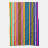 Verticale Retro Strepen Kleurrijk Theedoek (Verticaal)