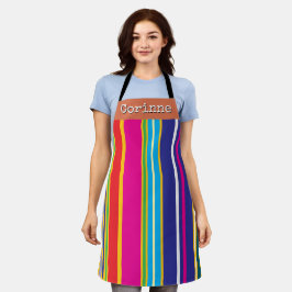 Verticale Retro Strepen Kleurrijke Schort