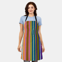 Verticale Retro Strepen Kleurrijke Schort
