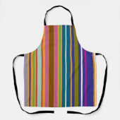 Verticale Retro Strepen Kleurrijke Schort (Voorkant)