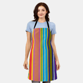 Verticale Retro Strepen Kleurrijke Schort