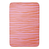 Verticale retrogolvende lijnen - pastel oranje en  badmat (Voorkant Verticaal)