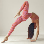 Verticale retrogolvende lijnen - pastel oranje en  leggings