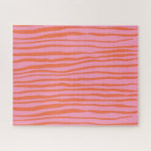 Verticale retrogolvende lijnen - pastel oranje en legpuzzel (Horizontaal)