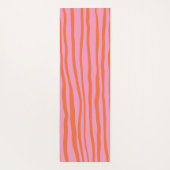Verticale retrogolvende lijnen - pastel oranje en  yogamat (Achterkant)