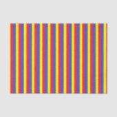 Verticale rode, blauwe en gele strepen tissuepapier (Voorkant)