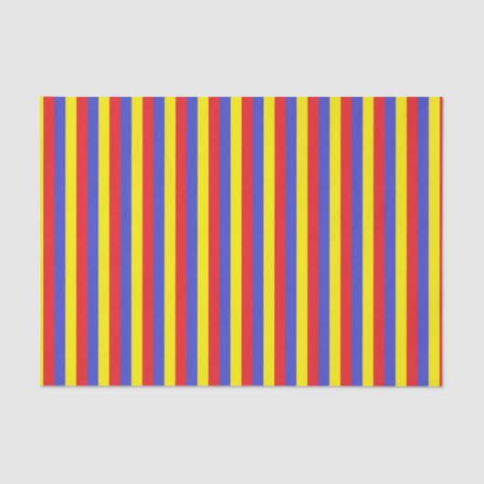 Verticale rode, blauwe en gele strepen tissuepapier (Voorkant)
