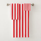 Verticale rode en witte strepen bad handdoek (Insitu)