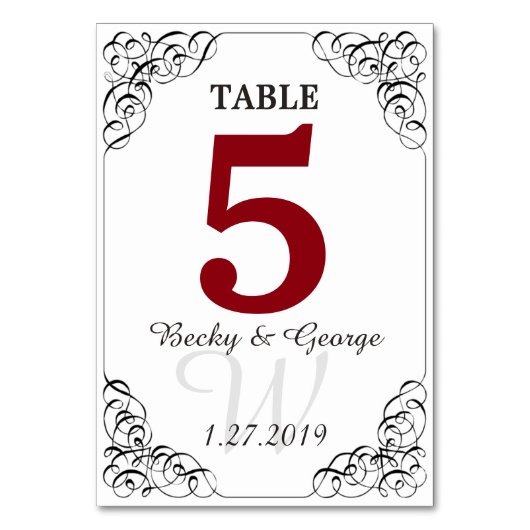 Verticale rode en witte tafel Kaart (Achterkant)