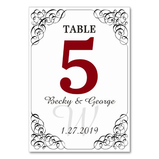 Verticale rode en witte tafel Kaart (Voorkant)