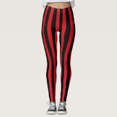 Verticale rode en zwarte strepen leggings (Voorkant)