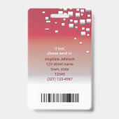 Verticale Rode Grijze Pers Personeel Identificatie Badge (Achterkant)