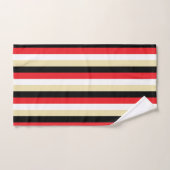 Verticale rode, witte, beige en zwarte strepen bad handdoek (Handdoek)