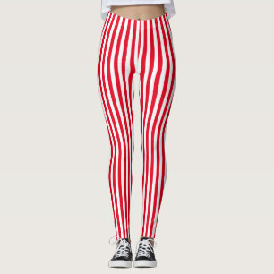 Verticale rode witte kandycanband Stripe Leggings