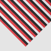 Verticale rode, zwarte en witte strepen tissuepapier (Detail)