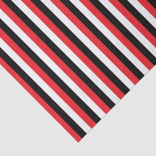 Verticale rode, zwarte en witte strepen tissuepapier (Detail)